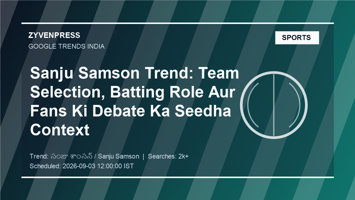 Sanju Samson Selection Buzz - original ZyvenPress Google Trends editorial graphic